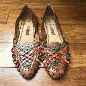 Vintage Leather Woven Huarache Sandals